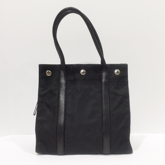Prada black nylon and leather small tote bag - Picture 3 of 10